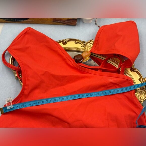 🆕 CHRISTOPHER ESBER 🧿 Crystal Cutaway Lycra Maxi Dress, Red/Orange, Sz AU8 US4 - Picture 14 of 16